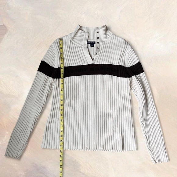 Tommy Hilfiger Cream Sweater with Black Stripe - Picture 4 of 8